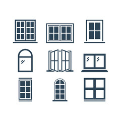 Simple window icons set illustration isolated. Premium quality symbol. Vector sign for mobile app and web sites.