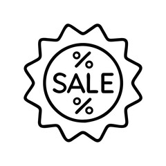 sale badge icon, sale badge line art - simple line art of sale badge, perfect for sale badge logos and icons