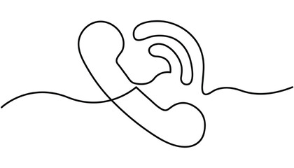Obraz premium Phone continuous one line drawing illustration