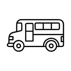 school bus icon, school bus line art - simple line art of school bus, perfect for school bus logos and icons