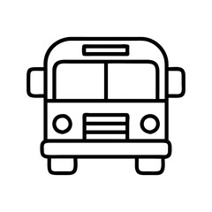 school bus icon, school bus line art - simple line art of school bus, perfect for school bus logos and icons