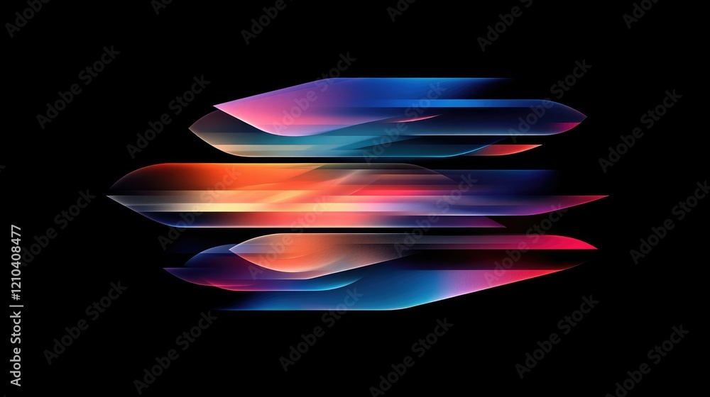 Poster a bold, dynamic logo representing the aurora, with layers of iridescent colors weaving through clean