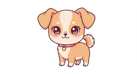 Adorable Cartoon Puppy Cute Dog Illustration Kawaii Pet Design Small Dog Breed Pet Graphic