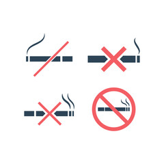 No smoking sign. The best of No Smoking icons set vector, illustration logo template in trendy style. Suitable for many purposes.