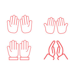 Fototapeta premium Folded Hands vector icons set illustration