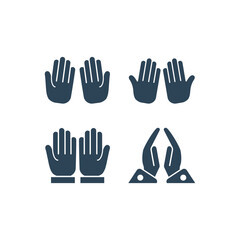 Obraz premium Folded Hands vector icons set illustration