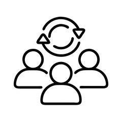 scrum meeting icon, scrum meeting line art - simple line art of scrum meeting, perfect for scrum meeting logos and icons