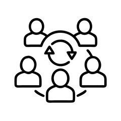 scrum meeting icon, scrum meeting line art - simple line art of scrum meeting, perfect for scrum meeting logos and icons