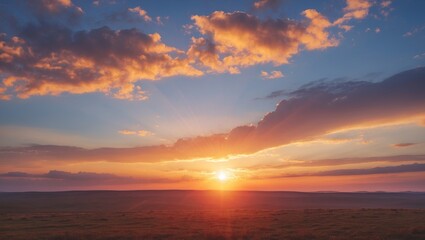 Obraz premium A stunning sunrise illuminating a beautiful sky