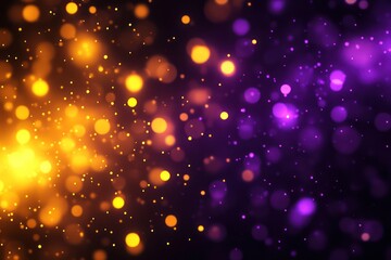 Bold interplay of neon yellow and deep purple lights creating dynamic contrasts