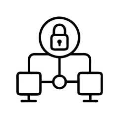 secure network icon, secure network line art - simple line art of secure network, perfect for secure network logos and icons