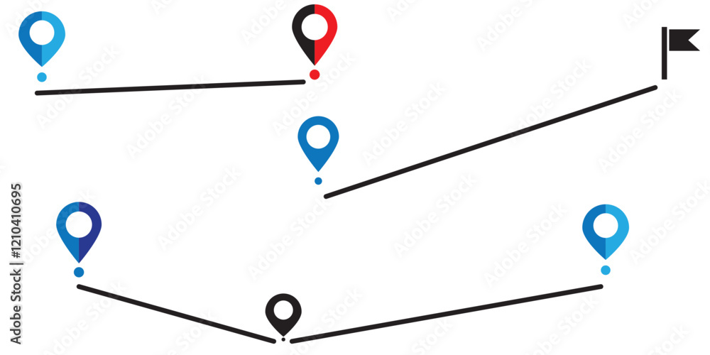 Poster the flight path of the aircraft from the point of location along the dotted line. flight route from 
