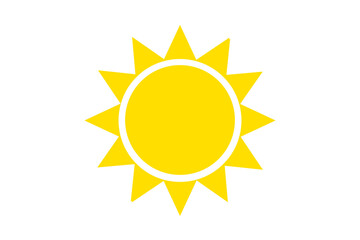 yellow sun icon isolated on transparent background 
