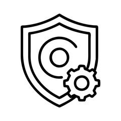 security settings icon, security settings line art - simple line art of security settings, perfect for security settings logos and icons
