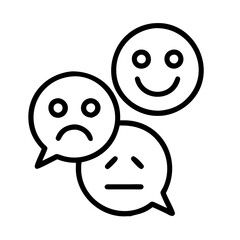 sentiment analysis icon, sentiment analysis line art - simple line art of sentiment analysis, perfect for sentiment analysis logos and icons