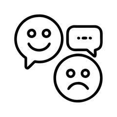 sentiment analysis icon, sentiment analysis line art - simple line art of sentiment analysis, perfect for sentiment analysis logos and icons