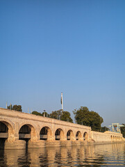 Sukkur Barrage beautiful front side view,bridge over the river