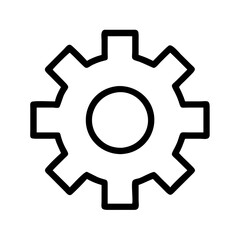 settings gear icon, settings gear line art - simple line art of settings gear, perfect for settings gear logos and icons