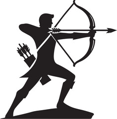 Archer icon silhouette vector with white background