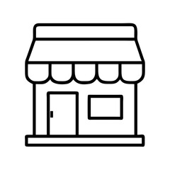 shop icon, shop line art - simple line art of shop, perfect for shop logos and icons