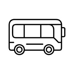 shuttle bus icon, shuttle bus line art - simple line art of shuttle bus, perfect for shuttle bus logos and icons