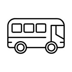 shuttle bus icon, shuttle bus line art - simple line art of shuttle bus, perfect for shuttle bus logos and icons