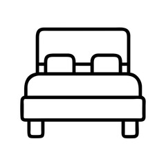 single bed icon, single bed line art - simple line art of single bed, perfect for single bed logos and icons