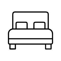 single bed icon, single bed line art - simple line art of single bed, perfect for single bed logos and icons