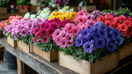 Fototapeta premium Vibrant flower display local market photography garden close-up floral variety