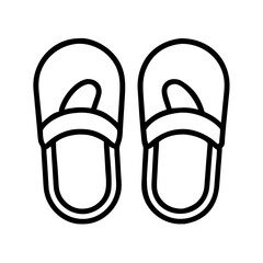 slippers icon, slippers line art - simple line art of slippers, perfect for slippers logos and icons