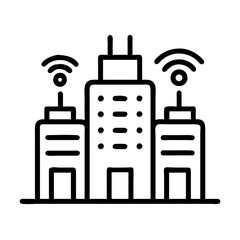 smart city icon, smart city line art - simple line art of smart city, perfect for smart city logos and icons