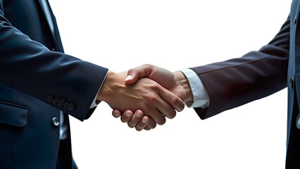 Business Handshake Close-up - Professional Partnership Agreement, Corporate Deal Making, Executive Meeting, Transparent Background