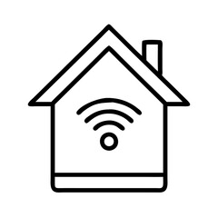 smart home icon, smart home line art - simple line art of smart home, perfect for smart home logos and icons