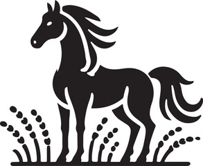 Horse icon silhouette vector with white background