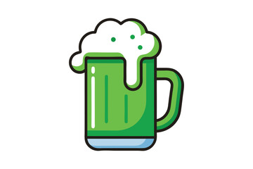 Green Beer Mug vector art illustration.eps