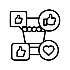 social commerce icon, social commerce line art - simple line art of social commerce, perfect for social commerce logos and icons