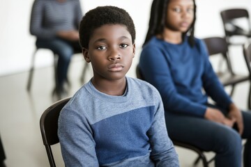 Young student working with abacus beads in a bright classroom focusing on early math skills development