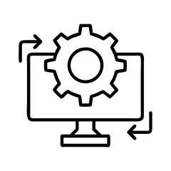 software deployment icon, software deployment line art - simple line art of software deployment, perfect for software deployment logos and icons