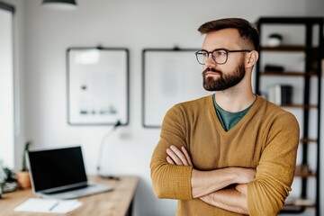 Professional data analyst engages in complex data analysis using artificial intelligence technology in a modern workspace