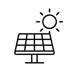 solar tech icon, solar tech line art - simple line art of solar tech, perfect for solar tech logos and icons