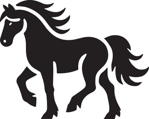 Horse icon silhouette vector with white background