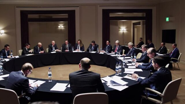 Business Conference with Professionals in Roundtable Discussion