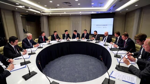 Business Conference with Professionals in Roundtable Discussion