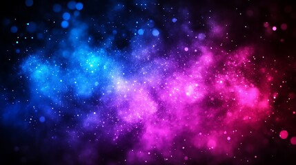 Fototapeta premium Abstract Cosmic Nebula Blue Pink Dust Particles