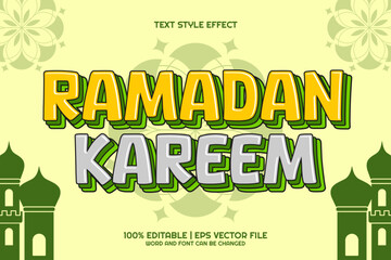 Editable text effect Ramadan Kareem 3D cartoon style