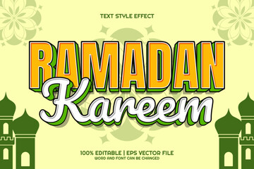 Editable text effect Ramadan Kareem 3D cartoon style