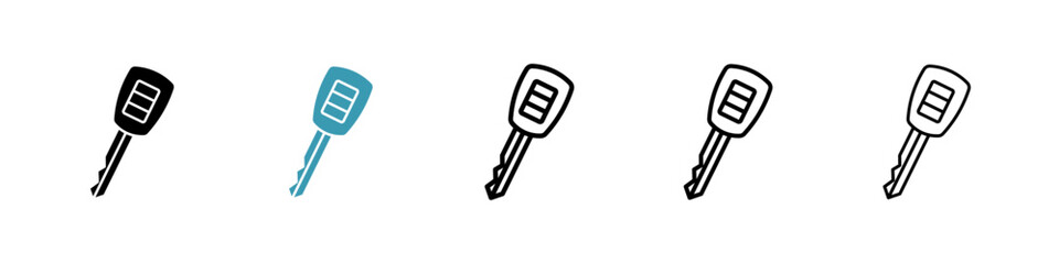 Car Key icons vector pack in black and blue colors