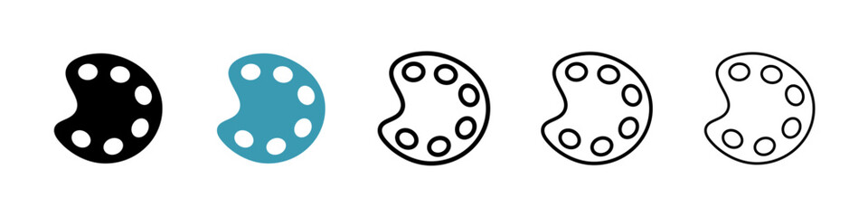 Palette icons vector pack in black and blue colors