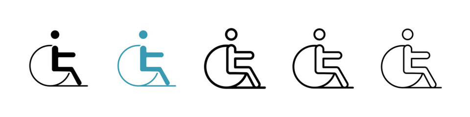 Disable icons vector pack in black and blue colors