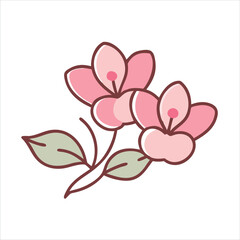 Feminine Minimalist botanic doodle art set featuring minimalist Luxury vintage flowers